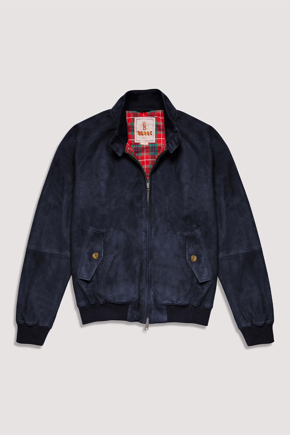 Premium G9 Harrington Suede Deep Blue | Baracuta
