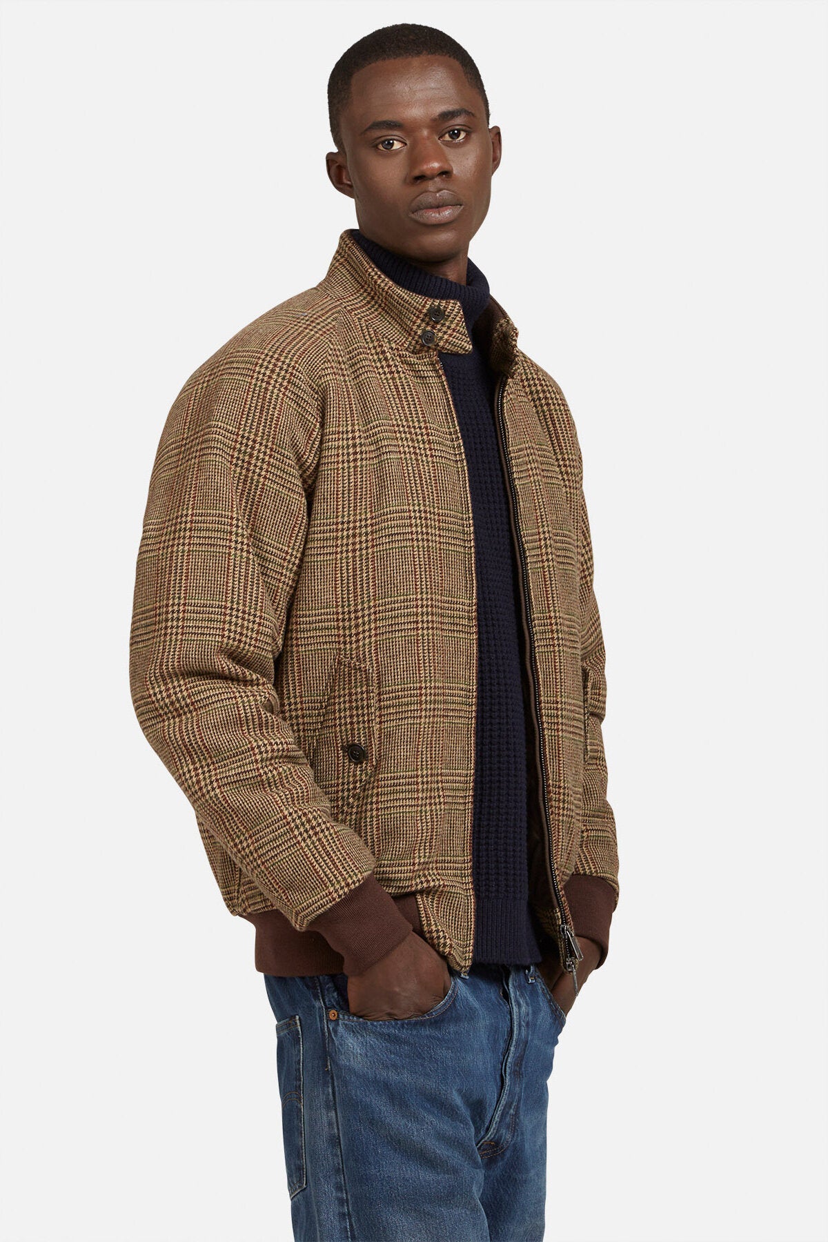 G9 English Wool Prince Of Wales Brow | Baracuta