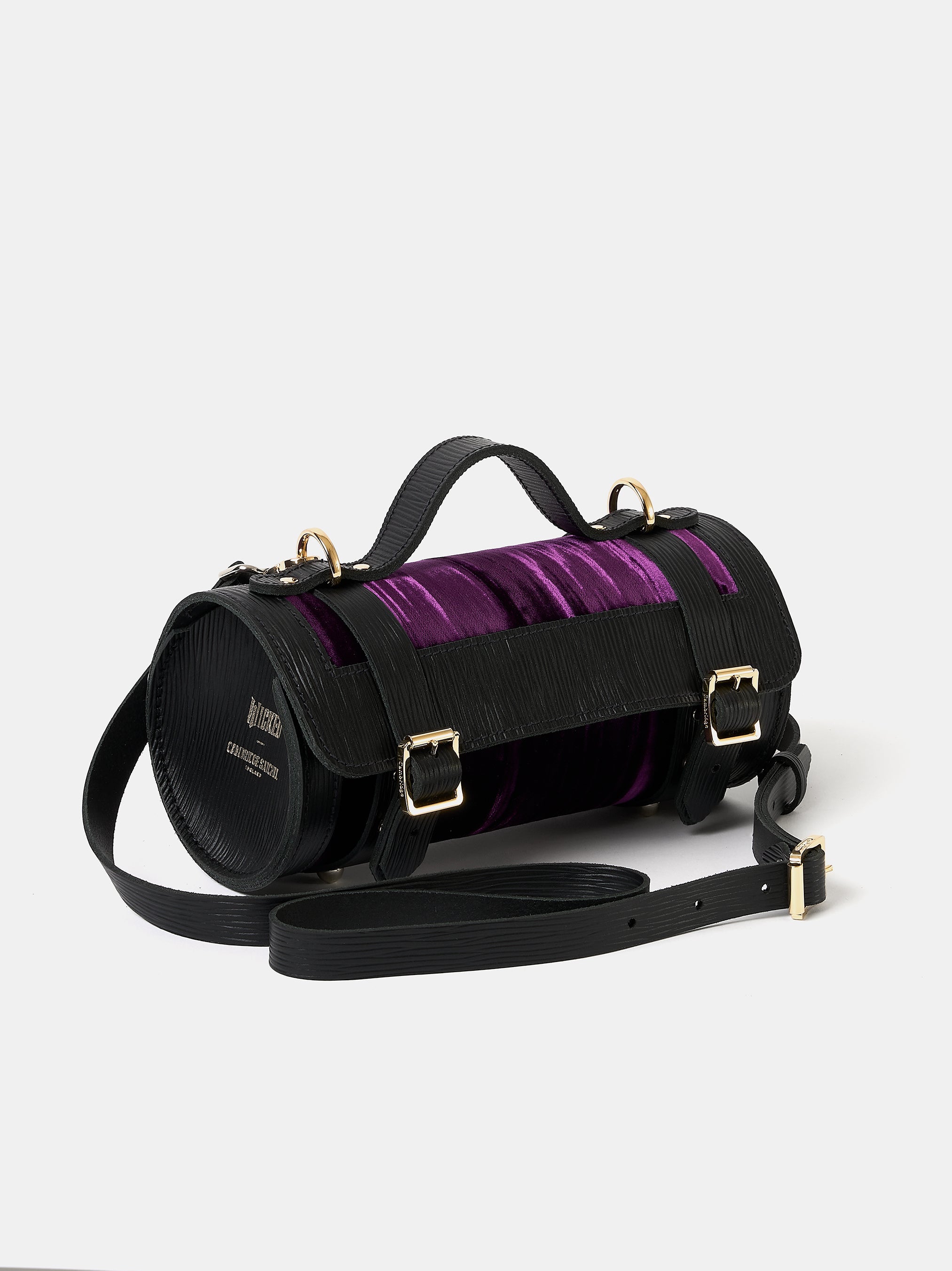 Bowls Mini Crossbody - Black 1914 Grain with Purple Velvet