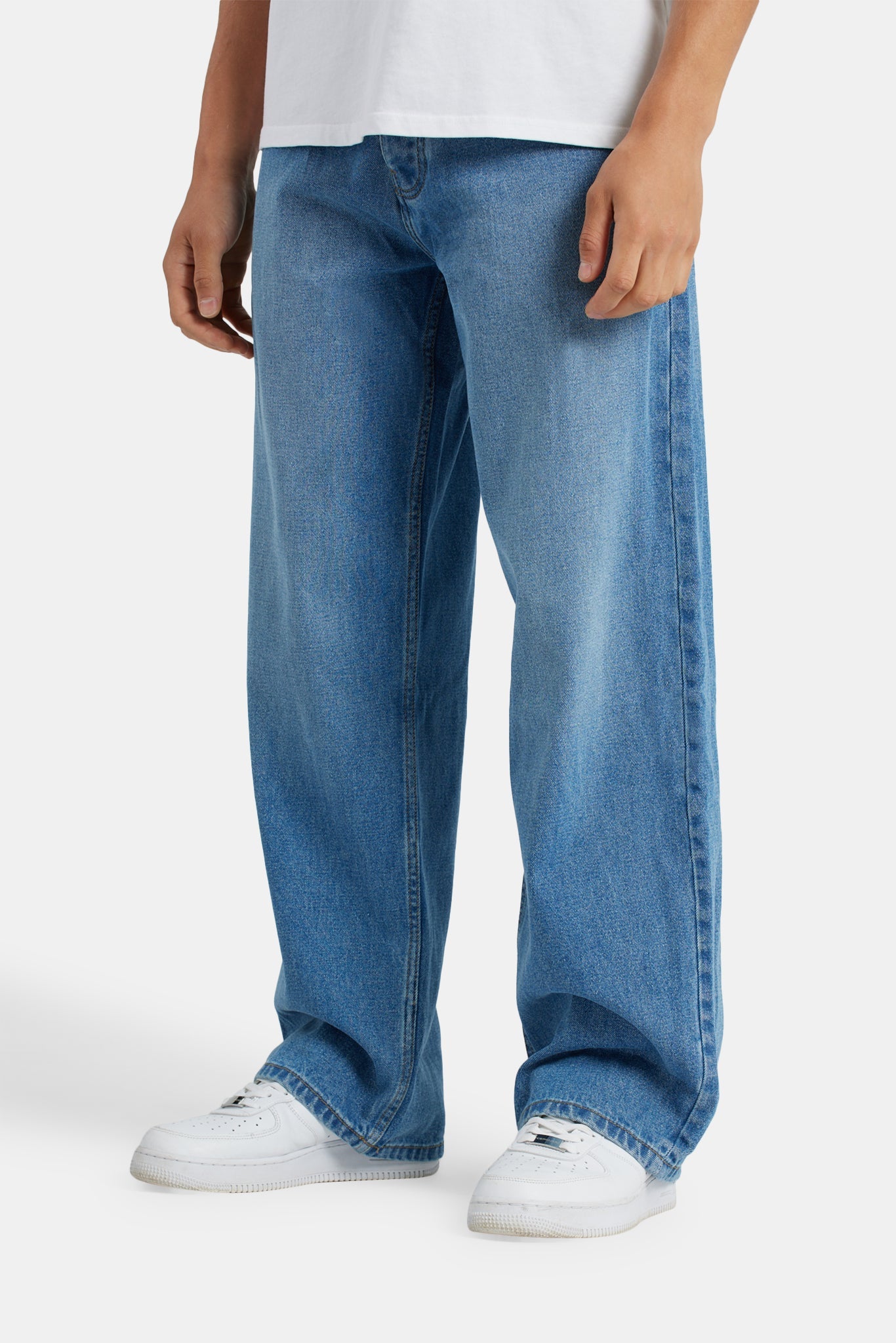 Baggy Fit Jeans - Mid Blue | Mens Denim | Shop Jeans at CERNUCCI