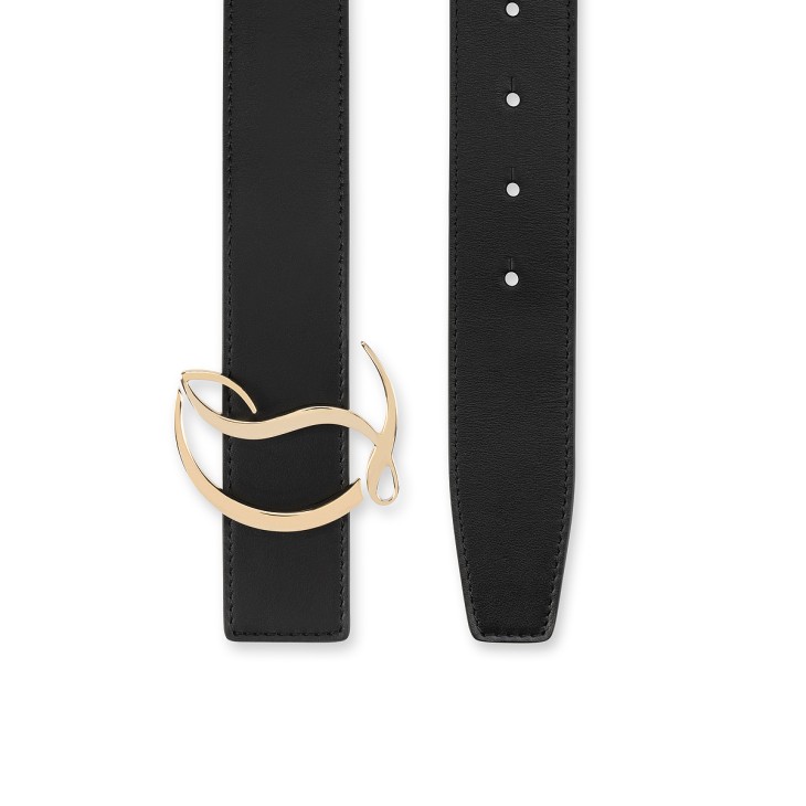 CL Logo - Belt - Calf leather - Black - Christian Louboutin United