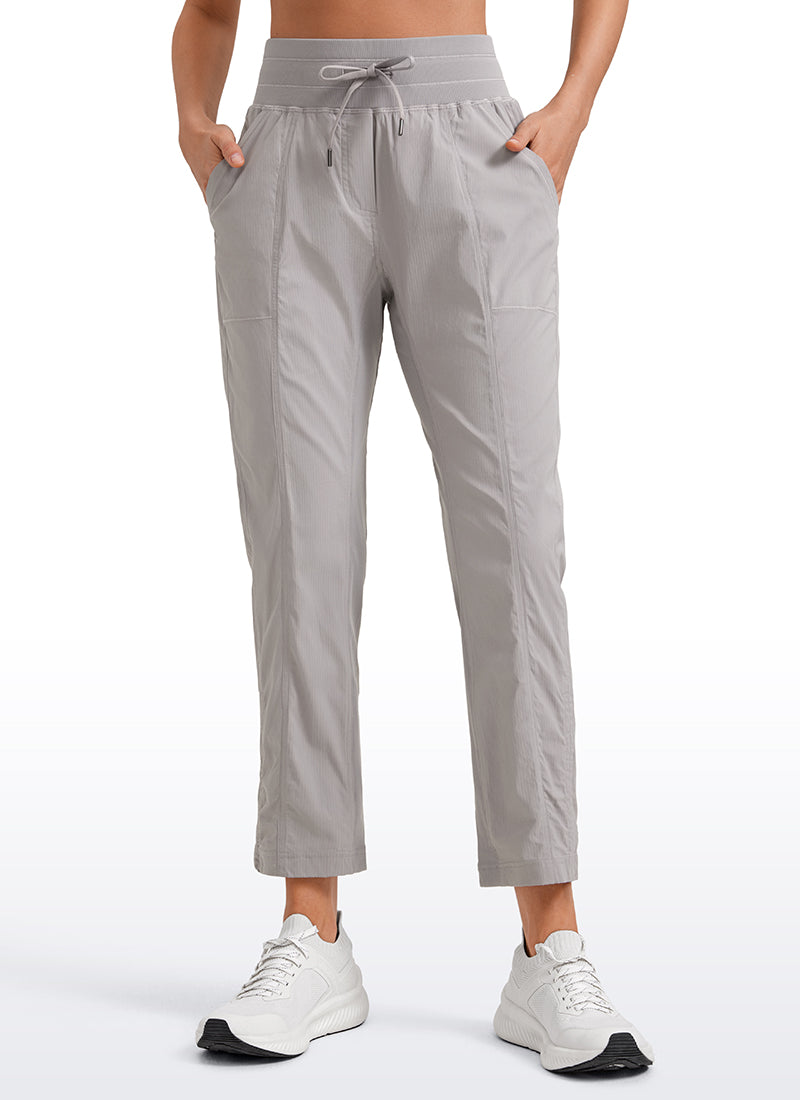 CRZ YOGA Women's Travel Slim Fit Striped Pants 27'' Cinched Leg