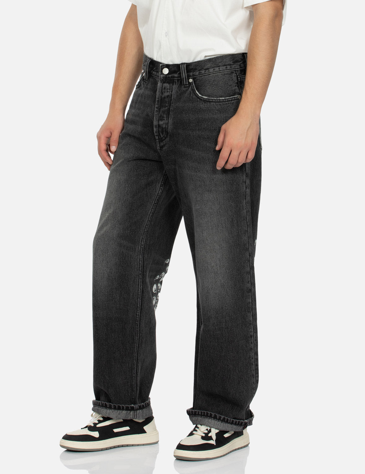 Skull Embroidery Daicock Baggy Jeans – EVISU