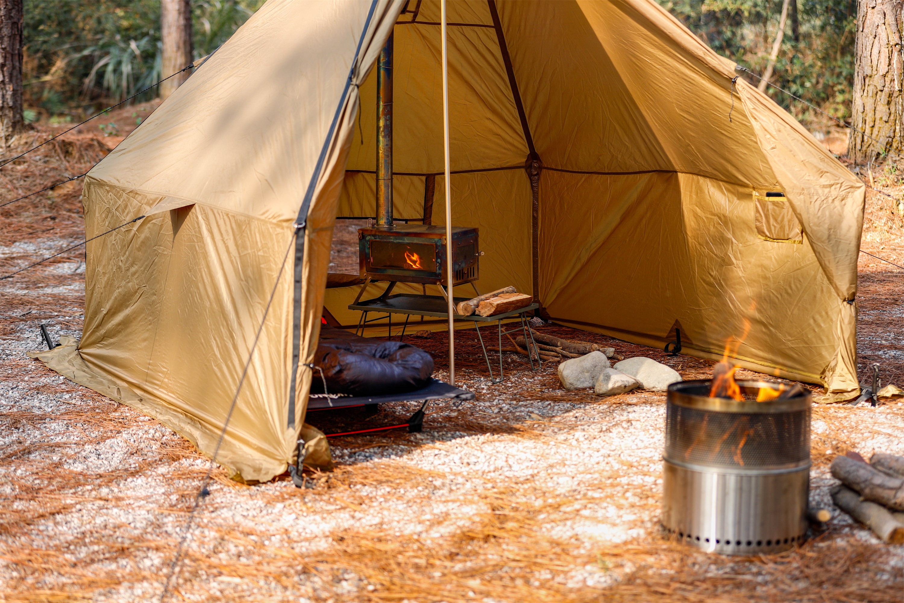 FireHiking テント | Fireyurt ワンポールテント, 2-3人用キャンプ