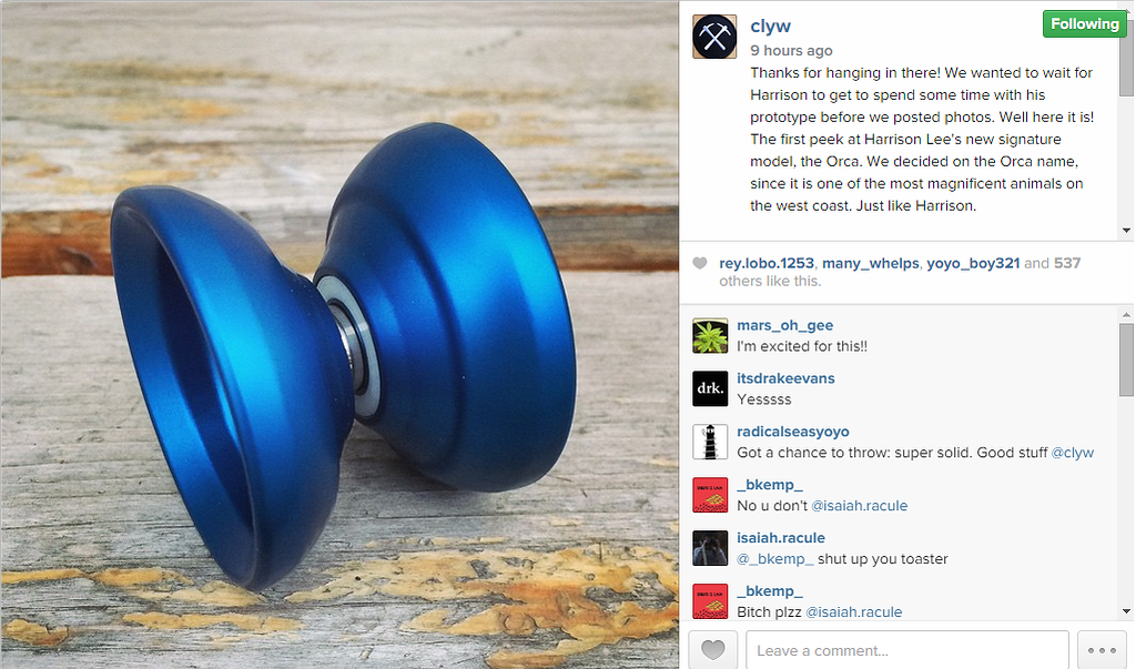 Harrison Lee's new signature yoyo CLYW Orca revealed! - General Yo