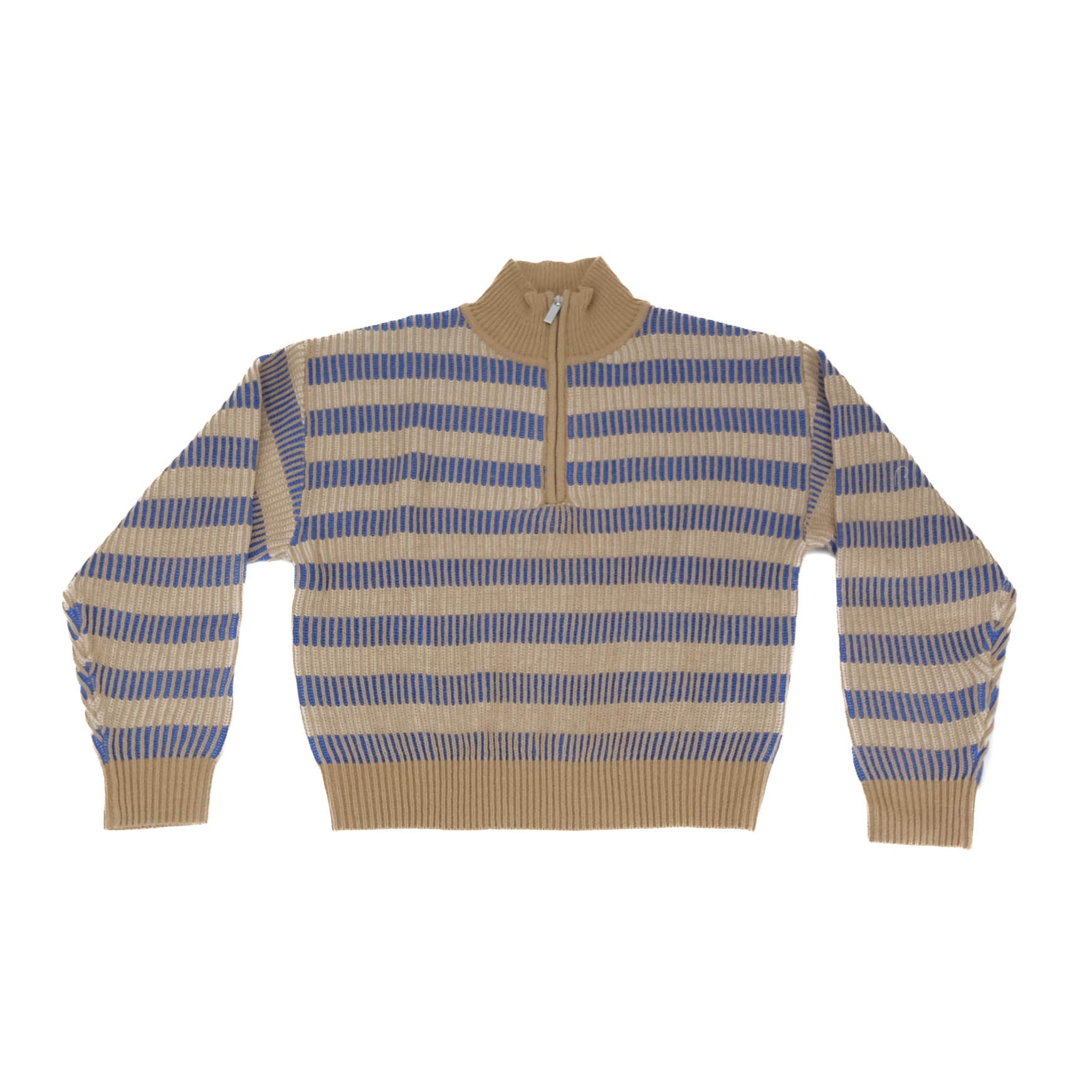 Womens Estelle Quarter Zip Striped Knit - Cobalt — Val Surf