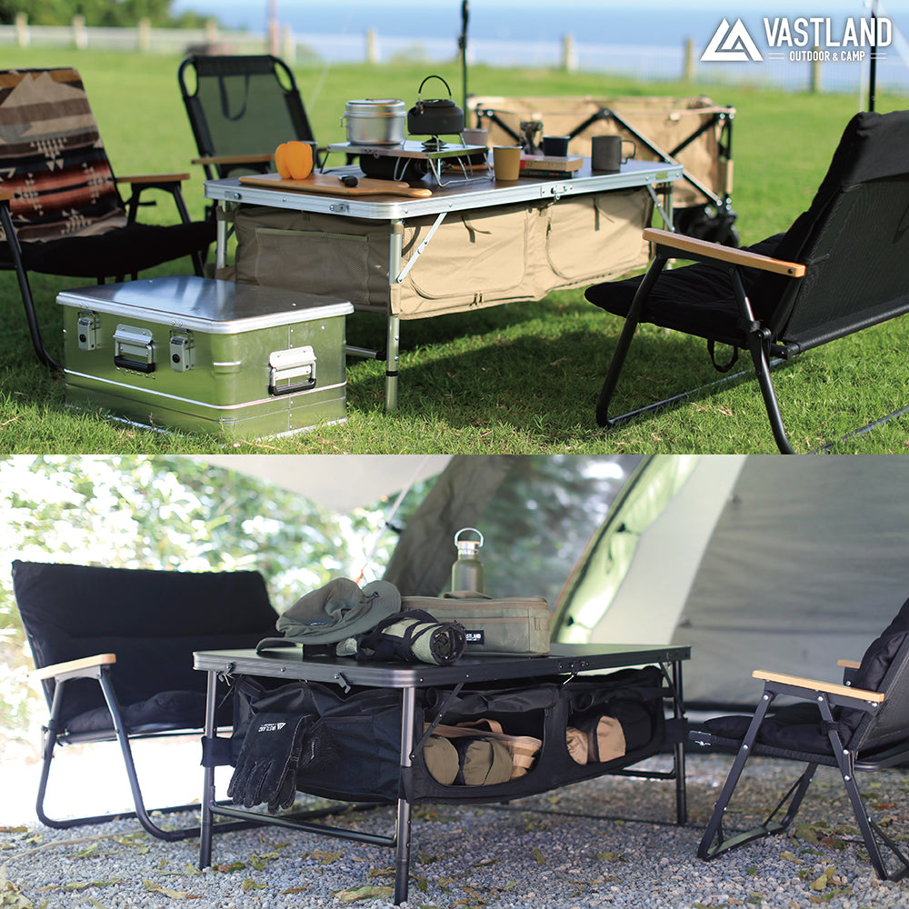 ストレージ付きアウトドアテーブル 120cm×60cm | キャンプ用テーブルは