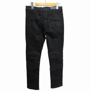 バイカーデニム ジーンズ スキニーパンツ ストレッチ 30 M 黒 ブラック