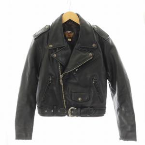 98057-13VM VICTORY LANE LEATHER JACKET ロゴ L ブラック（2023/07/15