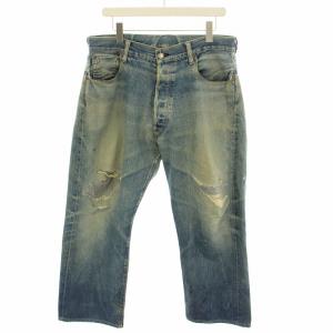 超美品 エビスジーンズ33/35 LOT2001 No2 ペイントホワイトカモメ