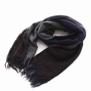 ヨウジヤマモト マフラー ストール チェック柄 ウール 赤 レッド 黄色