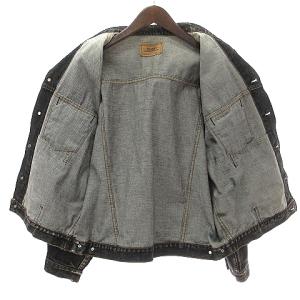 70649-0259 先染めブラック デニムジャケット J02 80s ヴィンテージ