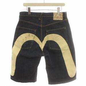 超美品 EVISU ジーパン 黒ペイントカモメ Vステッチ 赤耳 ボタン