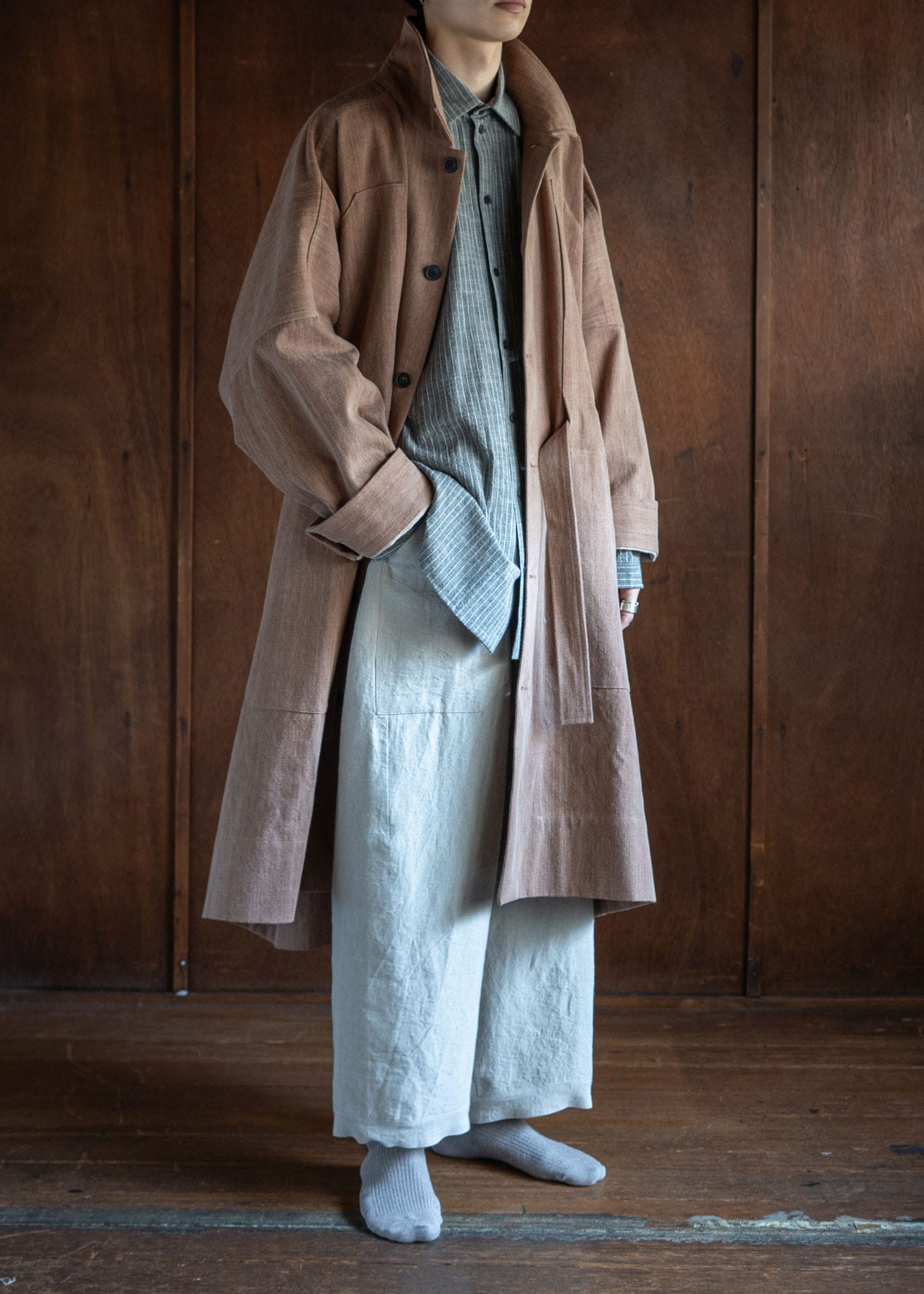 JAN-JAN VAN ESSCHE COAT#29 LONG, LOOSE FIT COAT COTTON DENIM