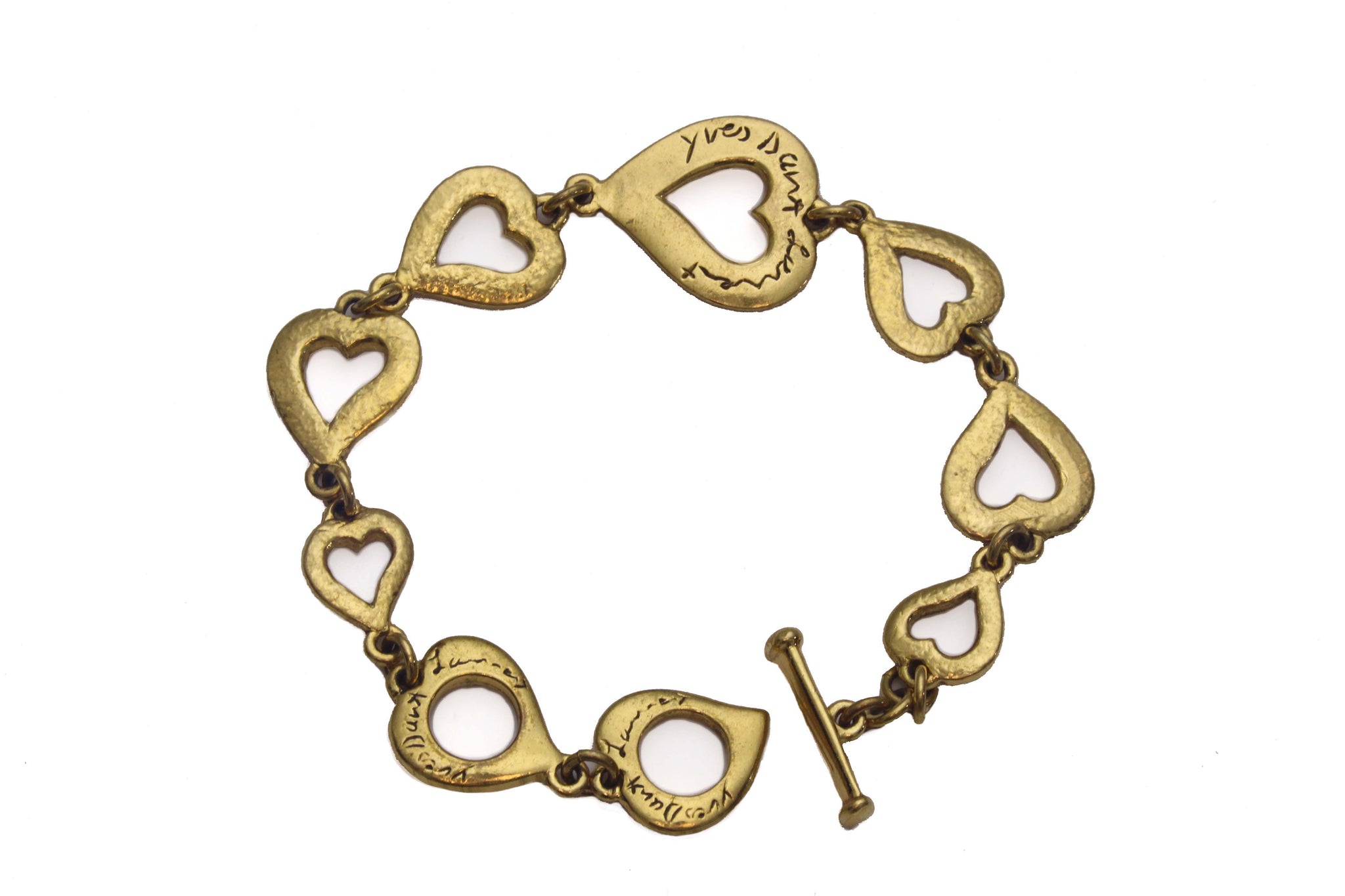YVES SAINT LAURENT heart chain link bracelet – Vintage Carwen