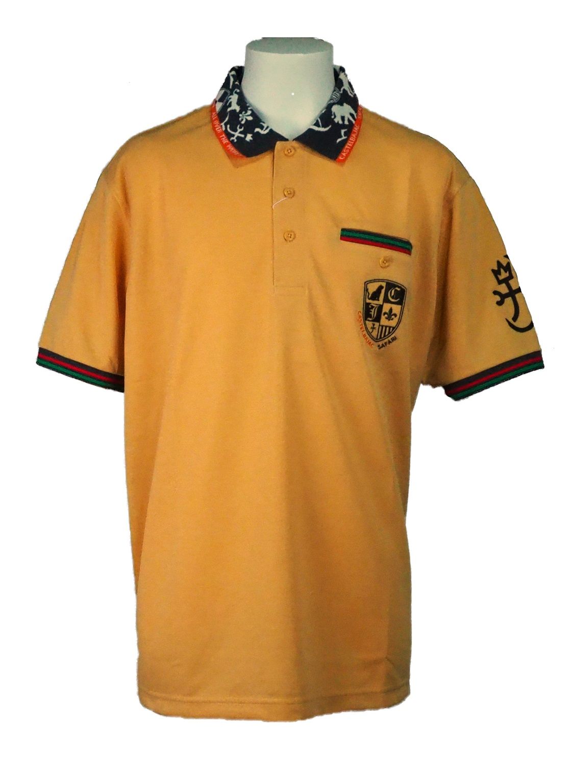スターオブハリウッド 日本製 半袖 ポロシャツ L イエロー系 鹿の子