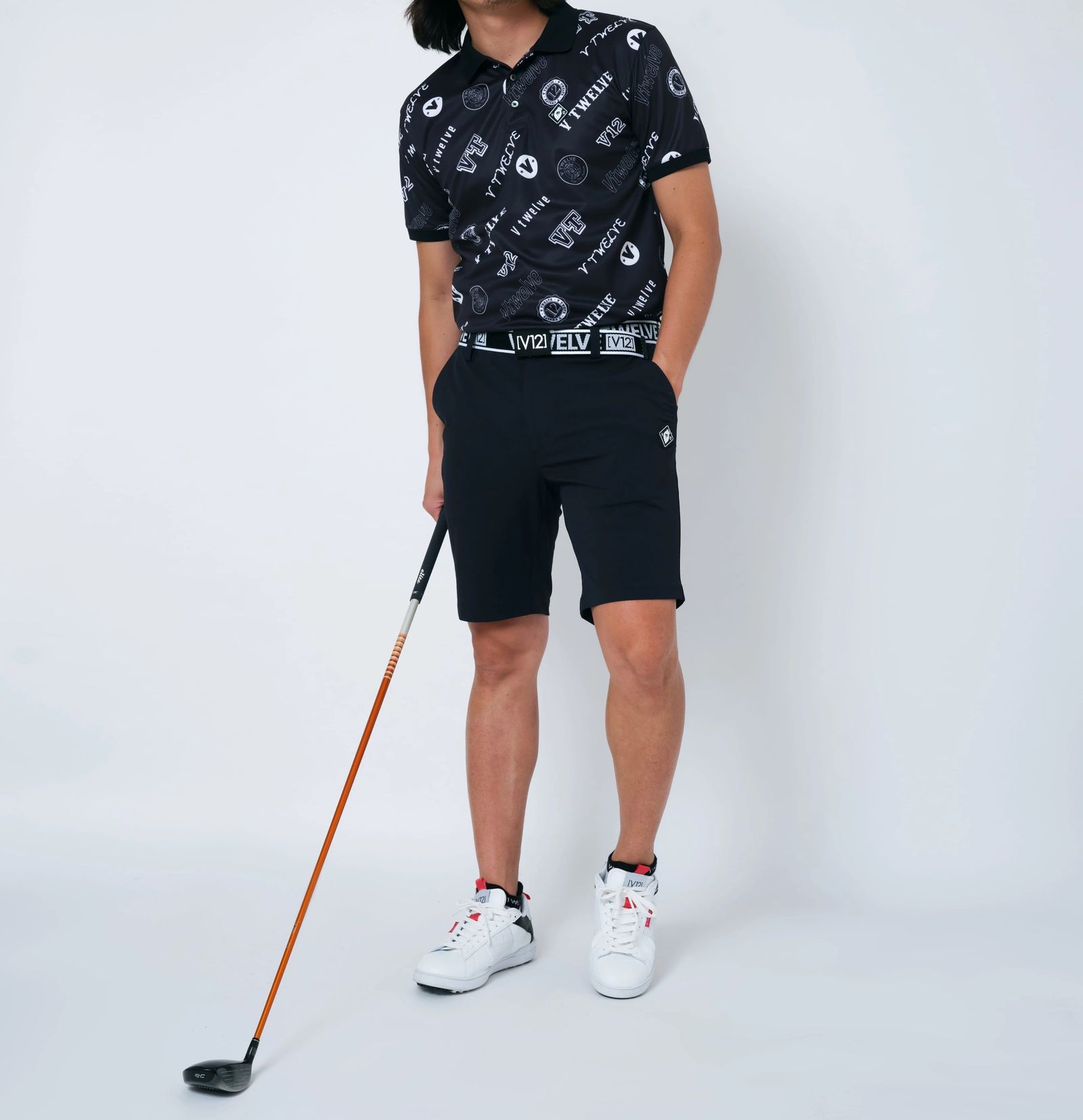 V12/ヴィ トゥエルヴ LX EMBOSS POLO 黒 Lサイズ 【公式通販】