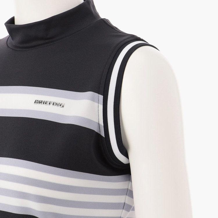 BRIEFING GOLF - WOMENS MARINE STRIPE NS HIGH NECK | ノースリーブ
