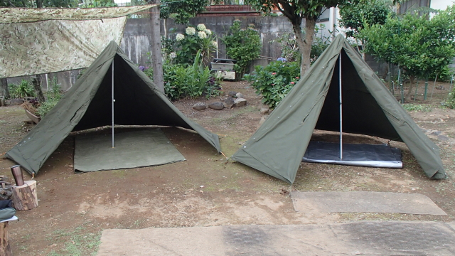 意外と知らない ポーランド軍テントの表と裏とサイズの違いと張り方