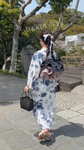 水彩花柄浴衣セット[gi1519] | レディースファッション通販のグレイル