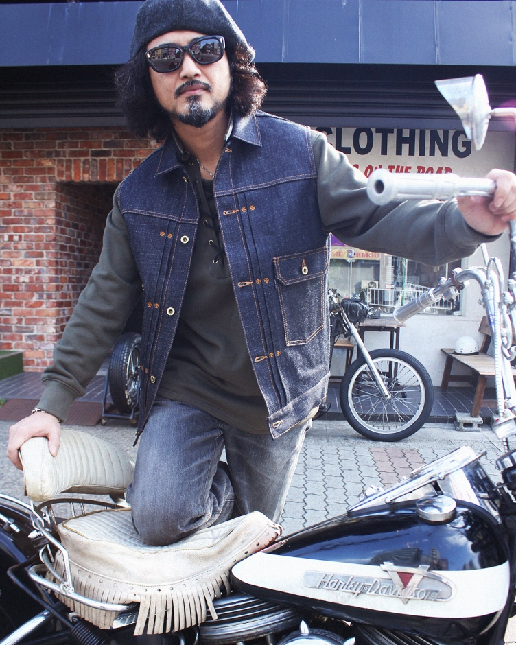 ViSE CLOTHiNG / 26_Cross Denim Vest 6th 〔Blue〕
