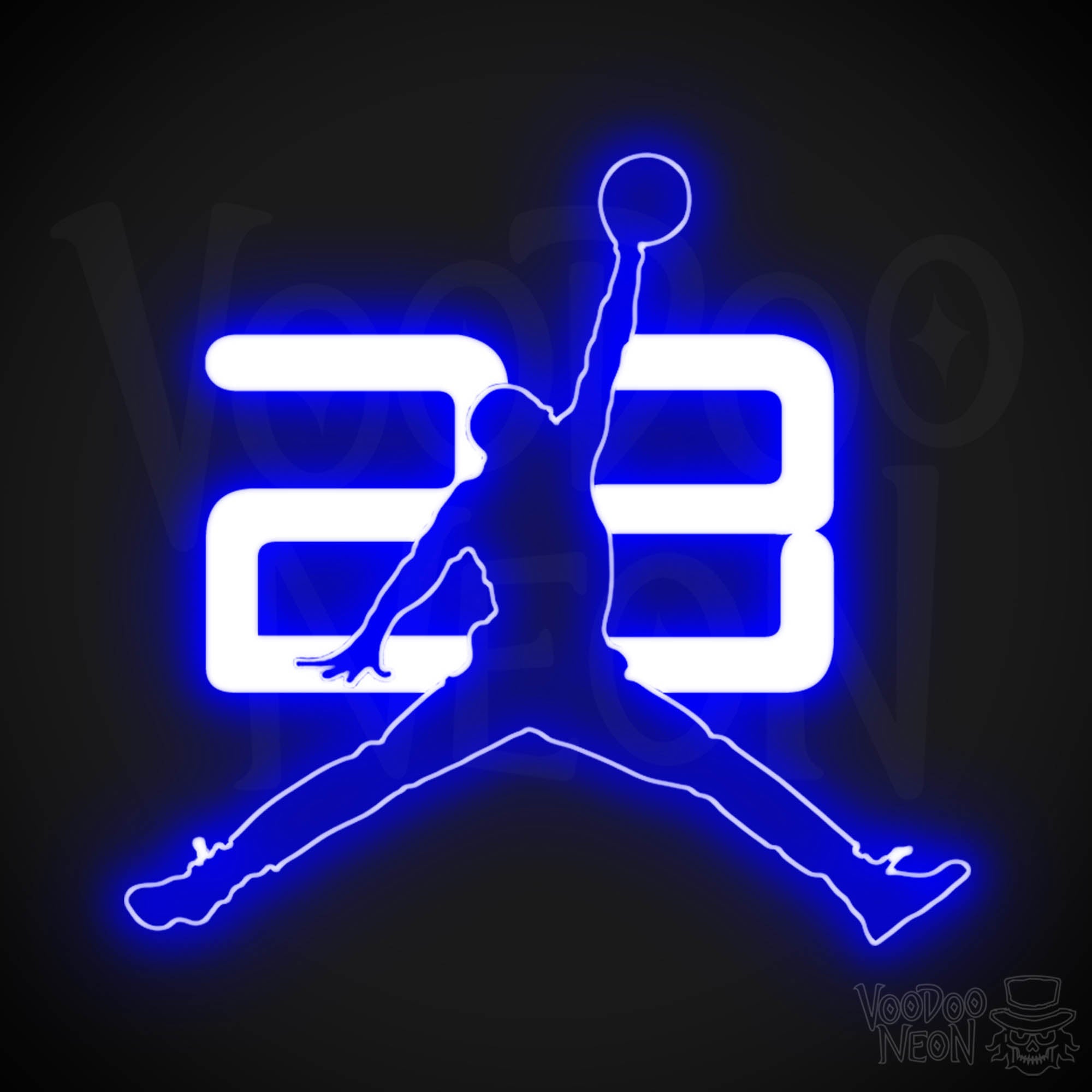 Neon Jordan Dunk | Michael Jordan Neon Wall Art | Neon Basketball