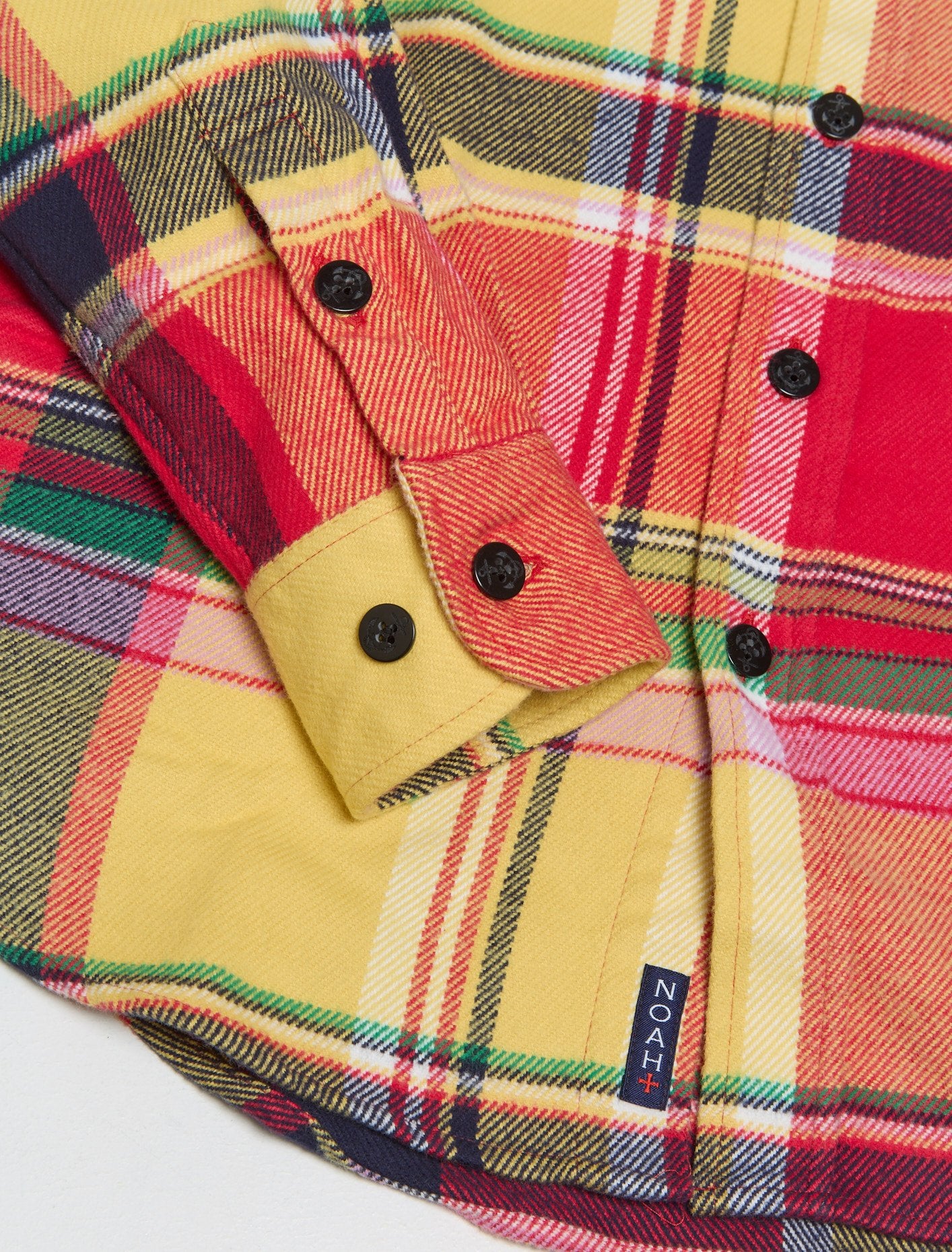 Noah - Bright Plaid Heavyweight Flannel Shirt in Yellow