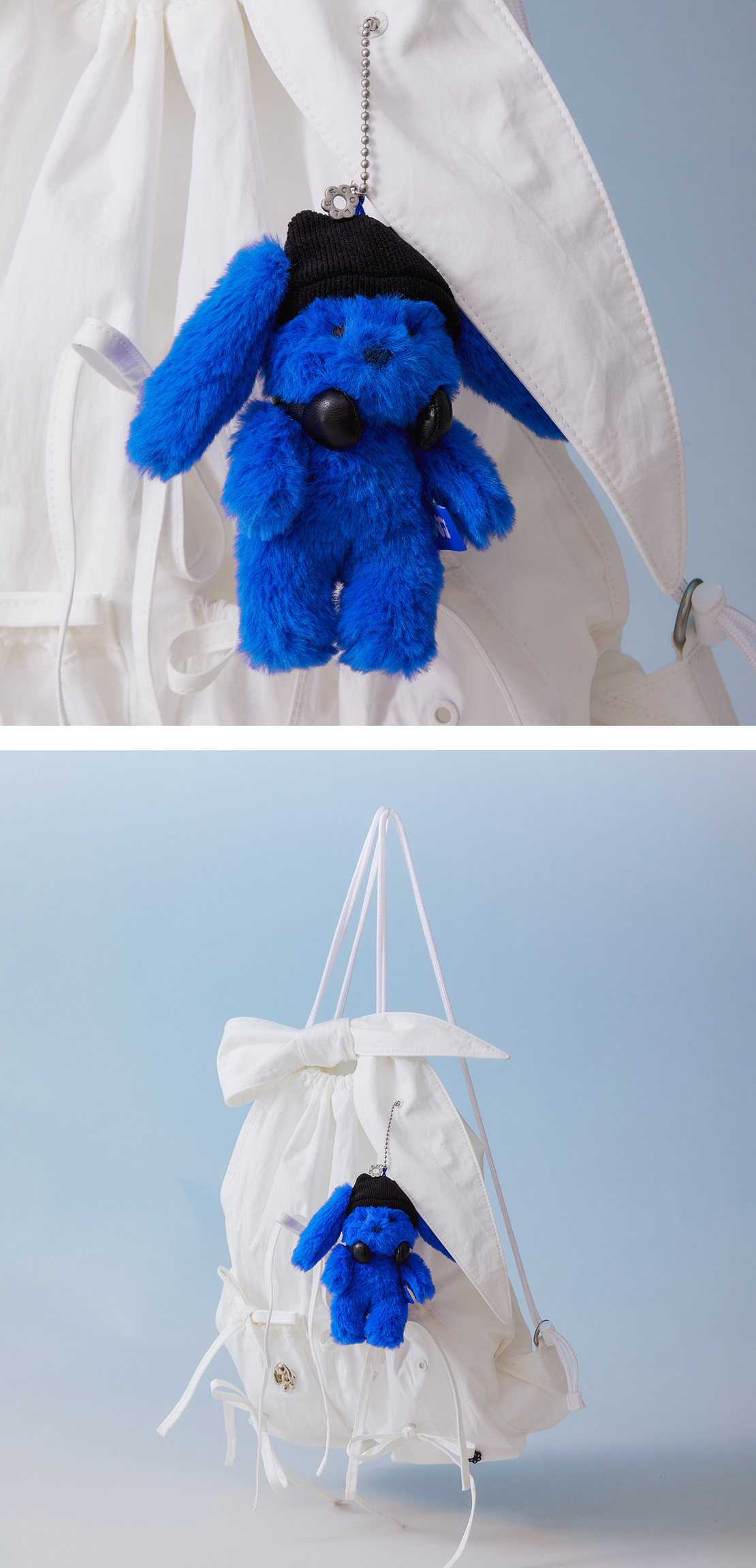 NJ X COLLER FURRY BUNNY PLUSH KEYRING (TIDE BLUE) – LINE FRIENDS