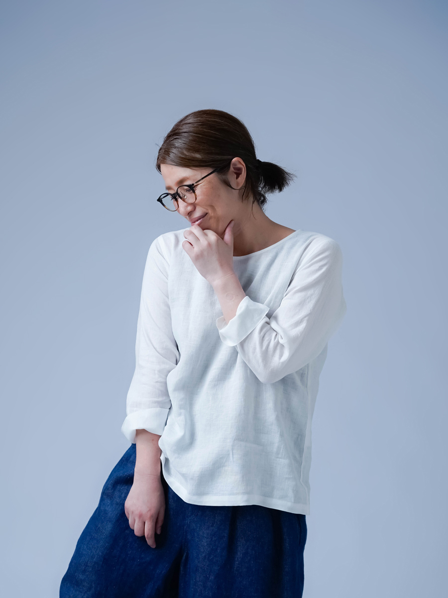 リネントップス】軽く やわらかい 快適なトップス ／ 白色 p012a-wht1