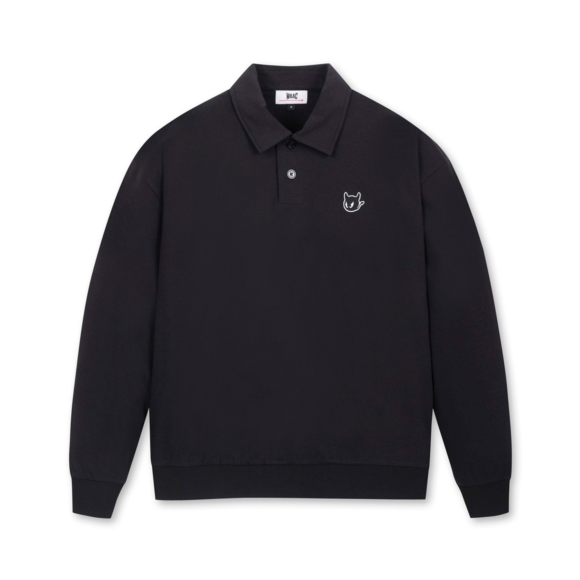 WEB限定】MEN WAACKYスウェットポロシャツ ブラック