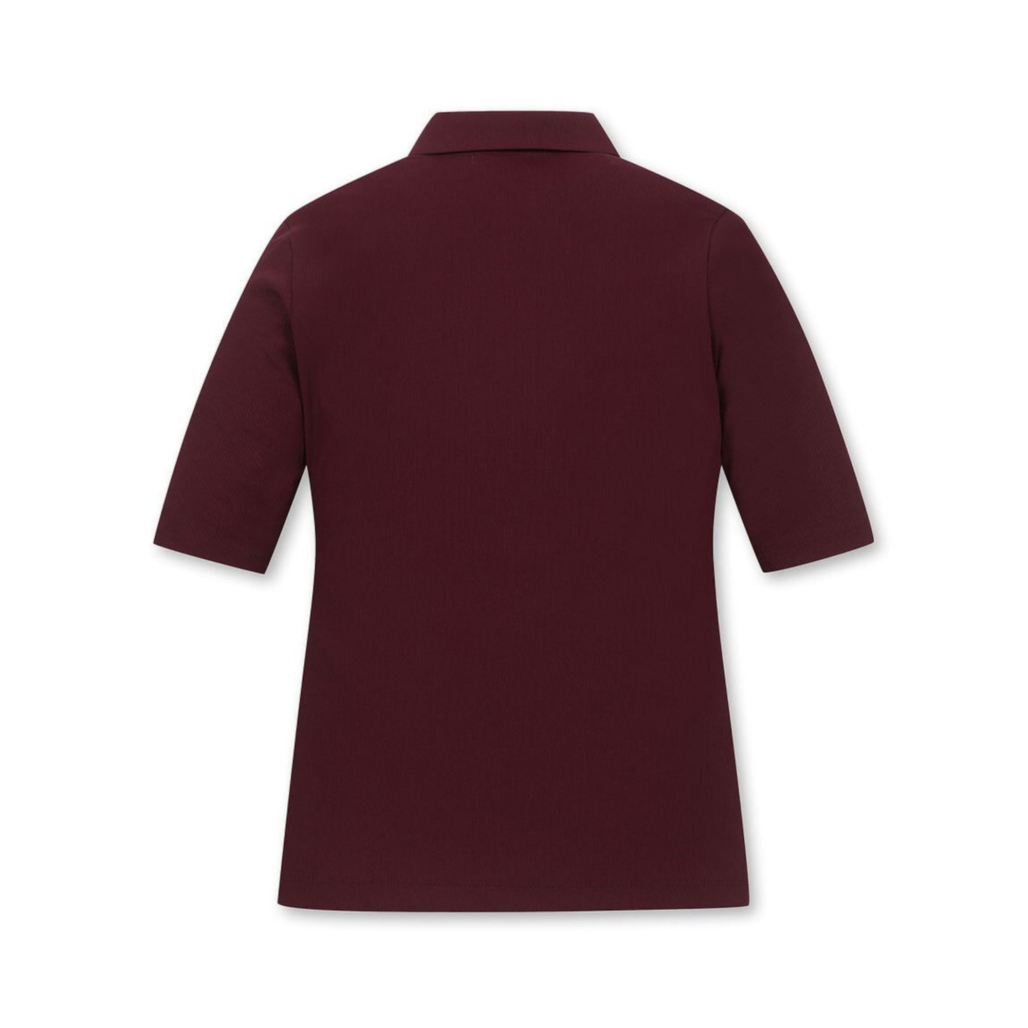 WOMEN 7分袖ポロシャツ ボルドー