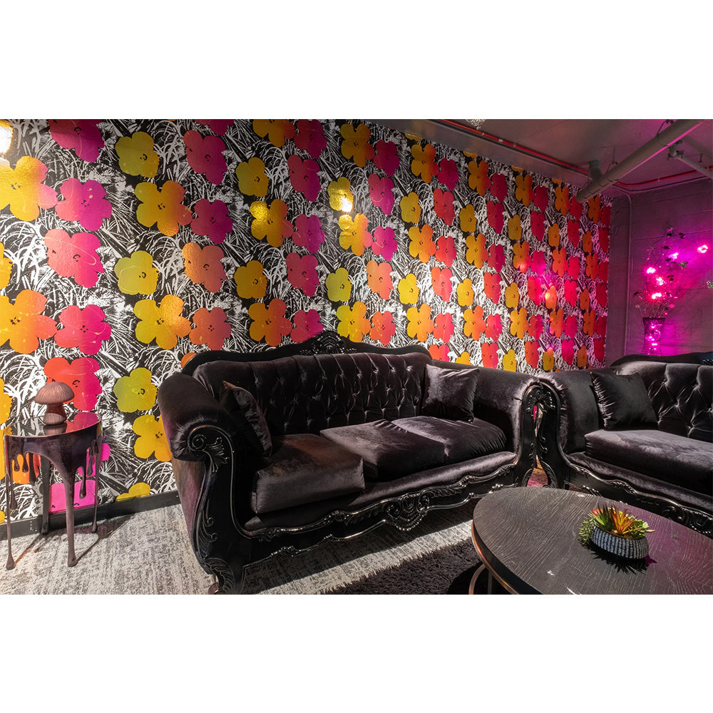 Andy Warhol / FLOWERS / Golden Shower on Chrome Mylar (single roll