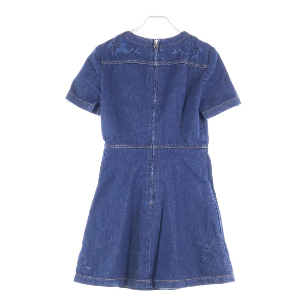 GUCCI(グッチ) Denim Dress 刺繍デニムドレス ワンピース インディゴ