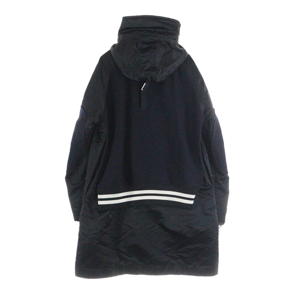 Sacai(サカイ) 21AW ナイロン切替 ドッキング ボンバーウールコート