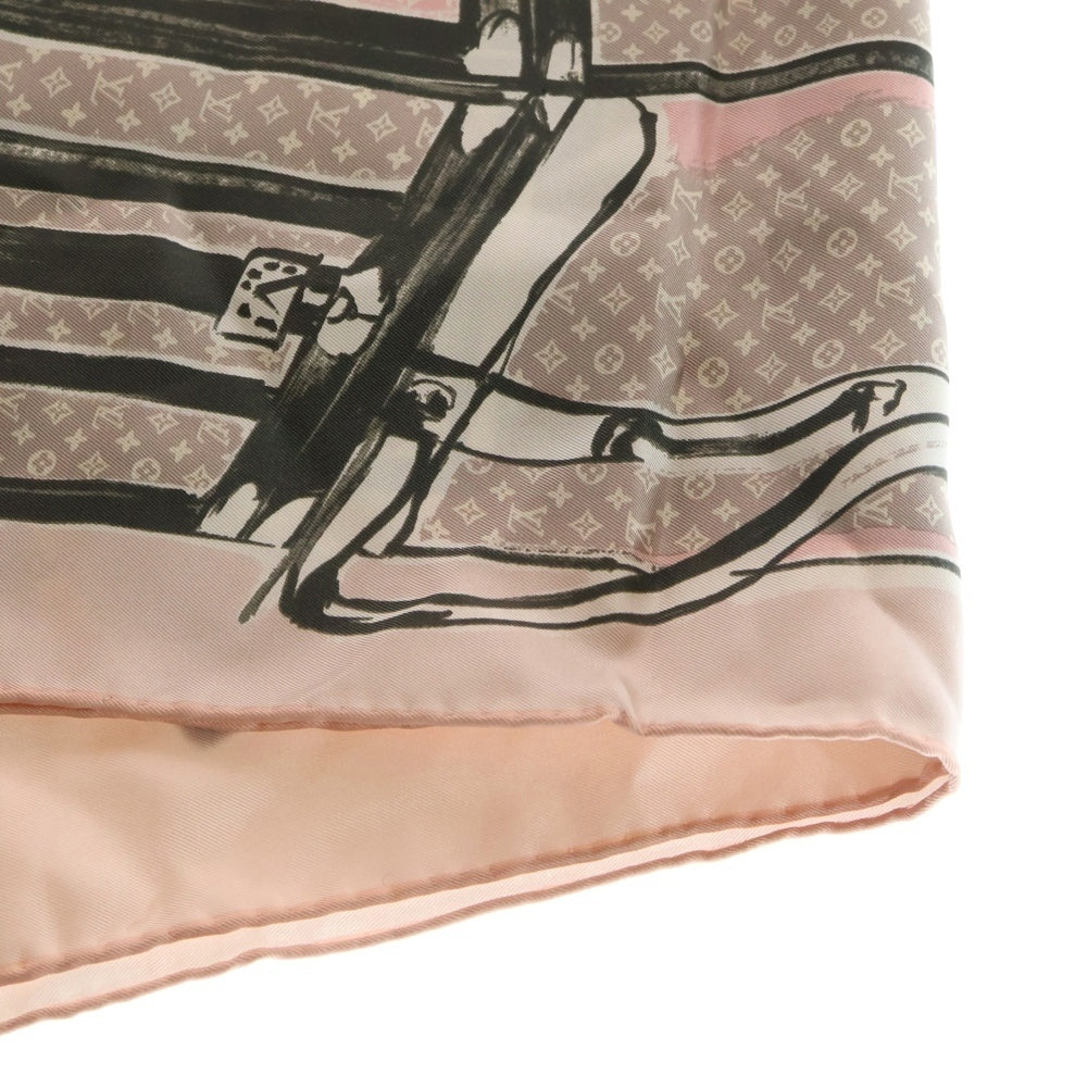 LOUIS VUITTON(ルイヴィトン) カレ・トランク スカーフ ピンク シルク