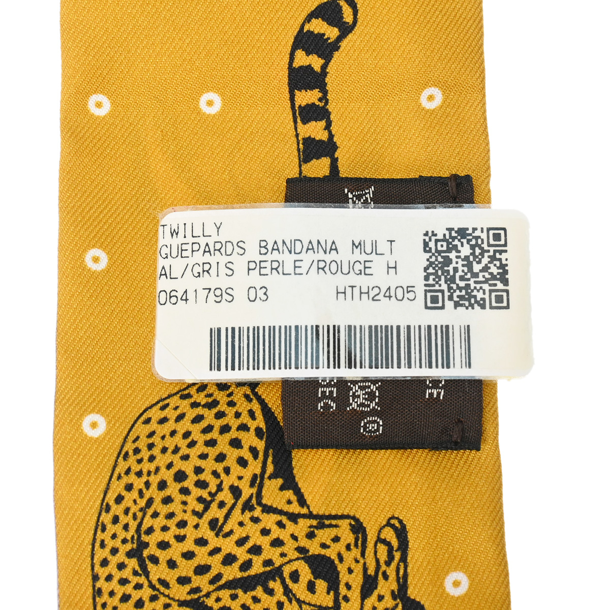エルメス ツイリー GUEPARDS BANDANA イエロー/ブルー 064179S シルク