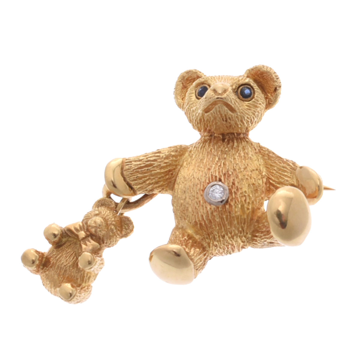 ティファニー テディベアブローチ 1PD ゴールド K18イエローゴールド