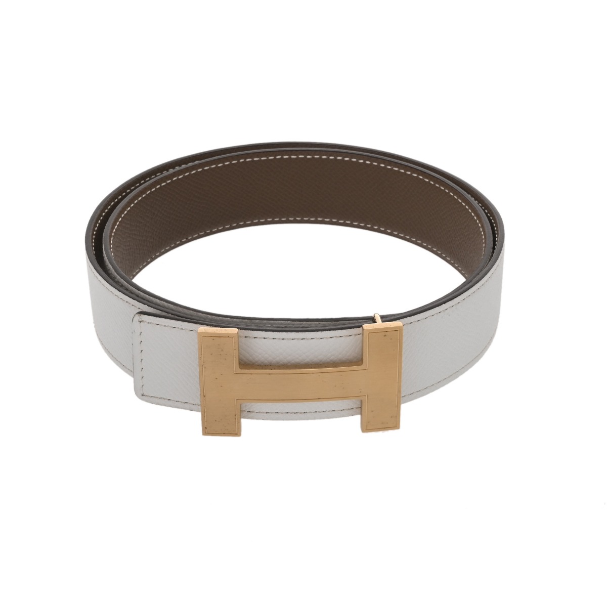 エルメス ベルトバックル＆リバーシブルベルト #85 ブロン/エトゥープ