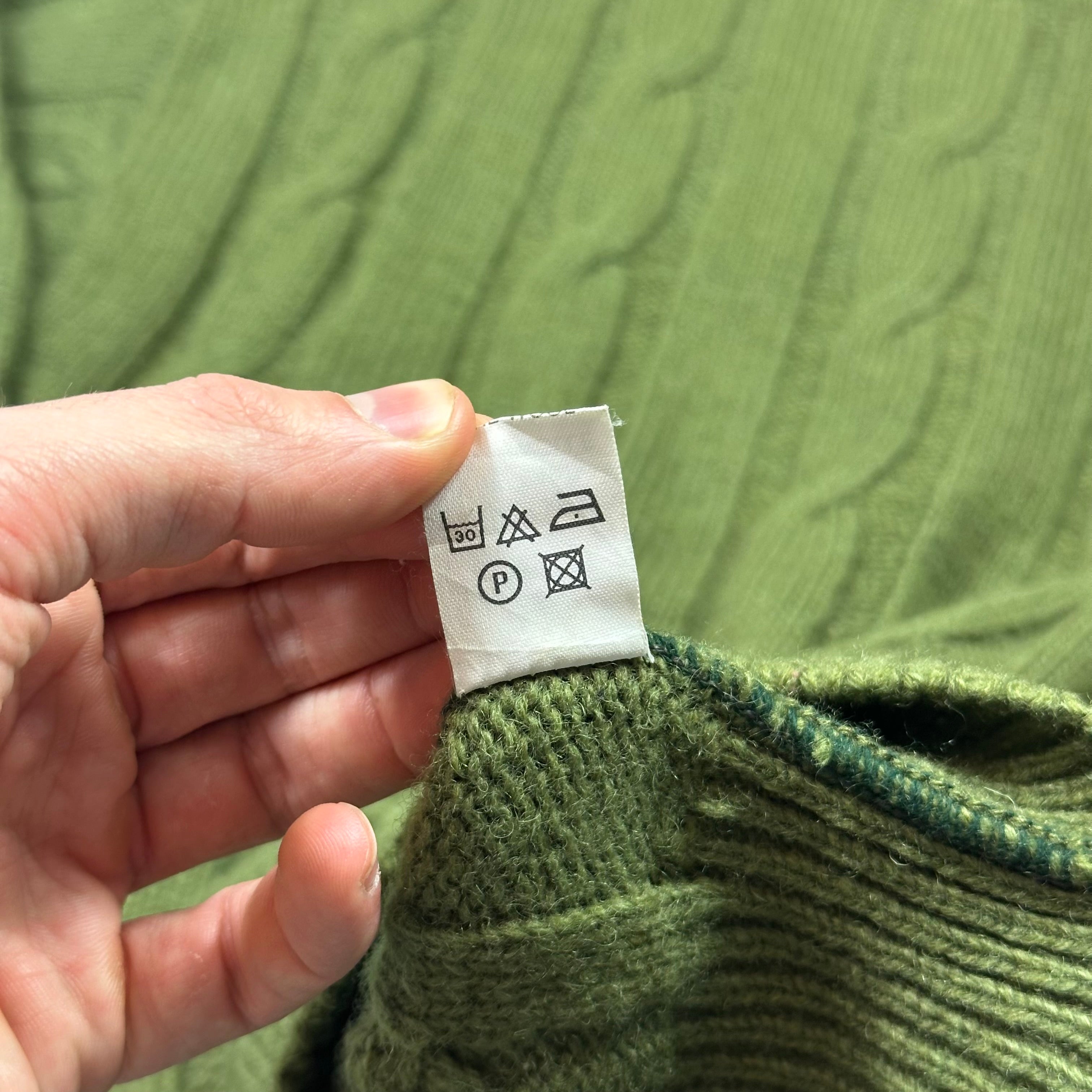 Giorgio Armani 80's Seperates Knitwear Thick Wool 3D Cable Knit