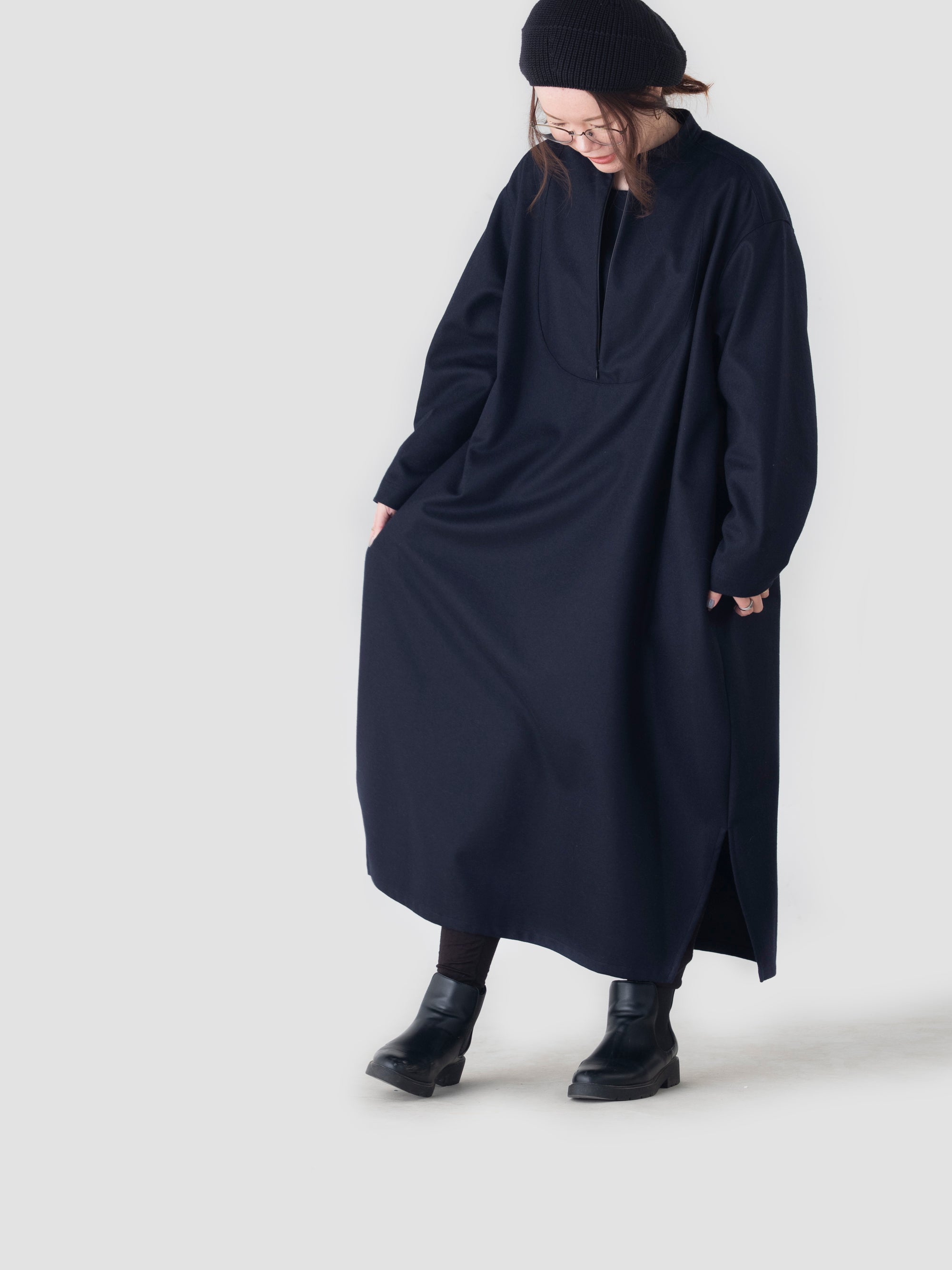 HW zip dress Flannel｜ASEEDONCLOUD