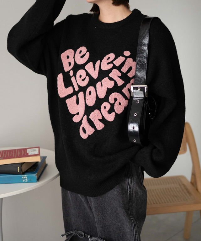 フラッフィーグラフィックBIGニットプルオーバー｜WEGO（ウィゴー