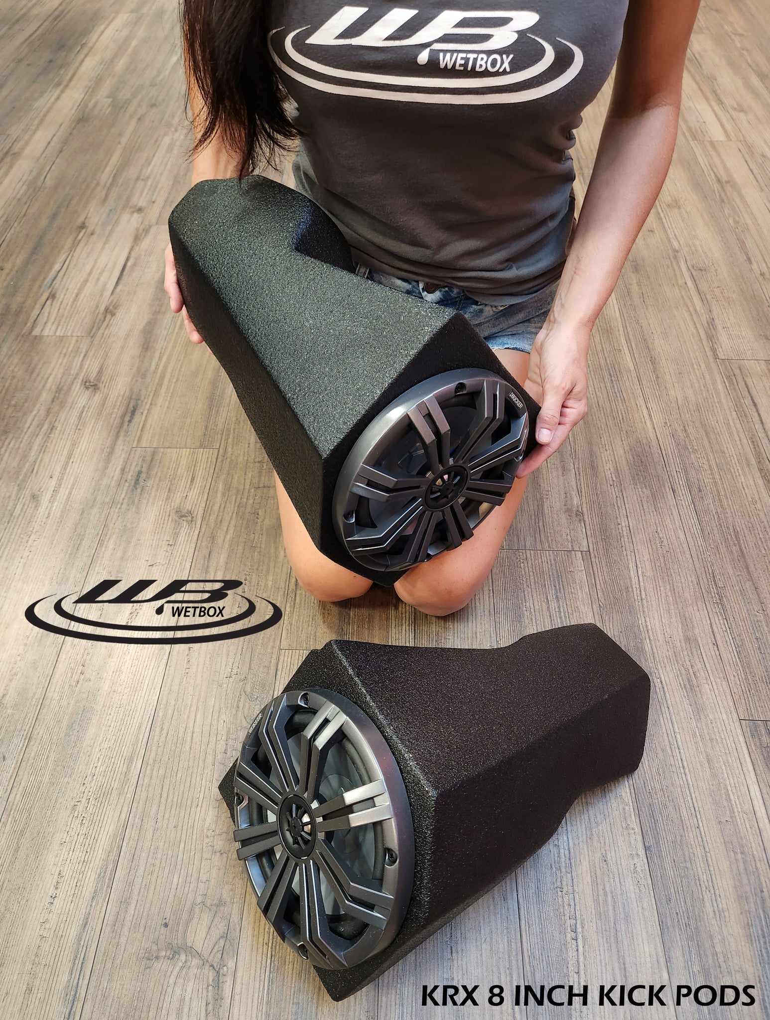 Kawasaki Teryx KRX 1000 8 inch kick pod loaded enclosures