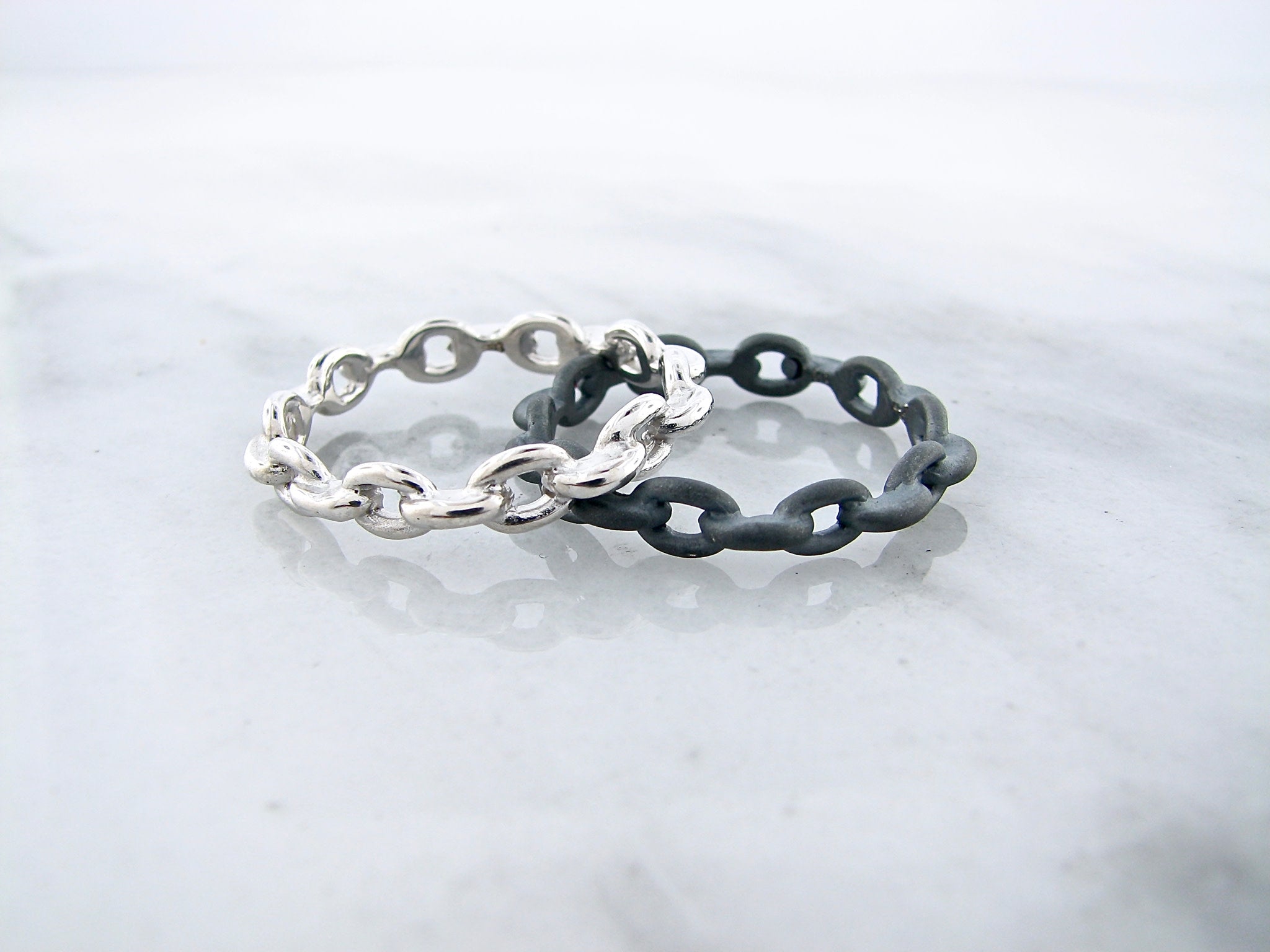 Black Silver Ring, Chain Link Band $148 | Wexford Jewelers