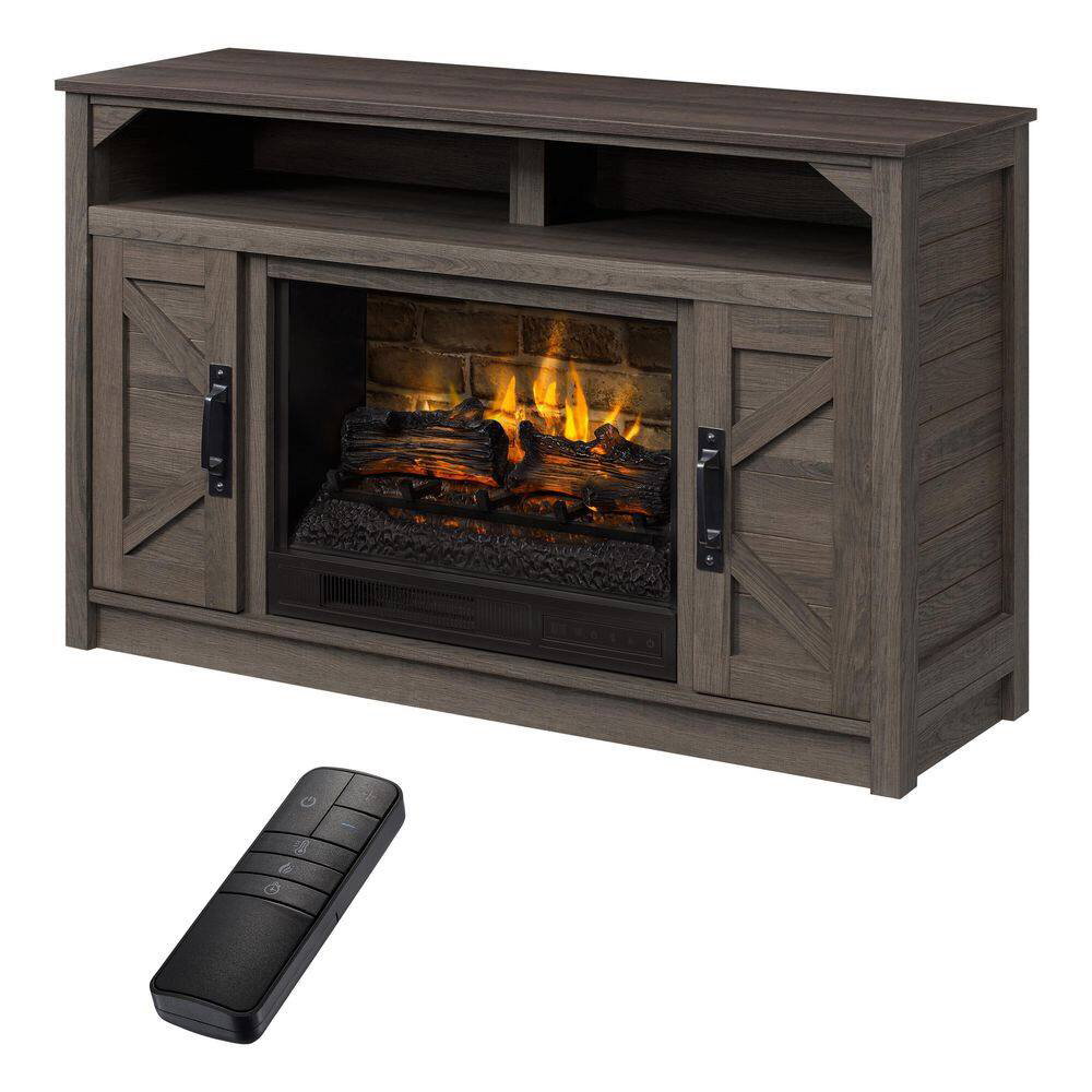 Pine Creek 48in Medium Brown Ash Fireplace | Whalen Furniture