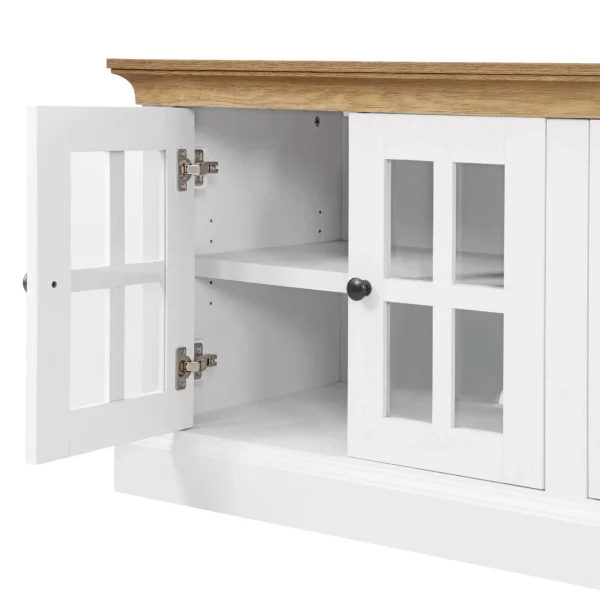 Canton 60in Low Profile White TV Stand | Whalen Furniture