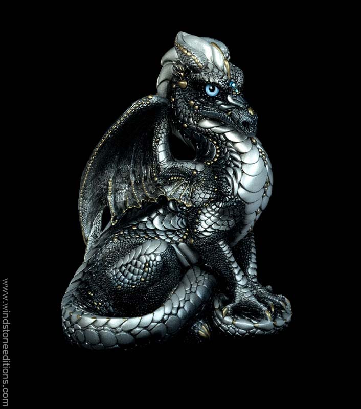 Male Dragon – Silver (Intense Black version) – Windstone Editions