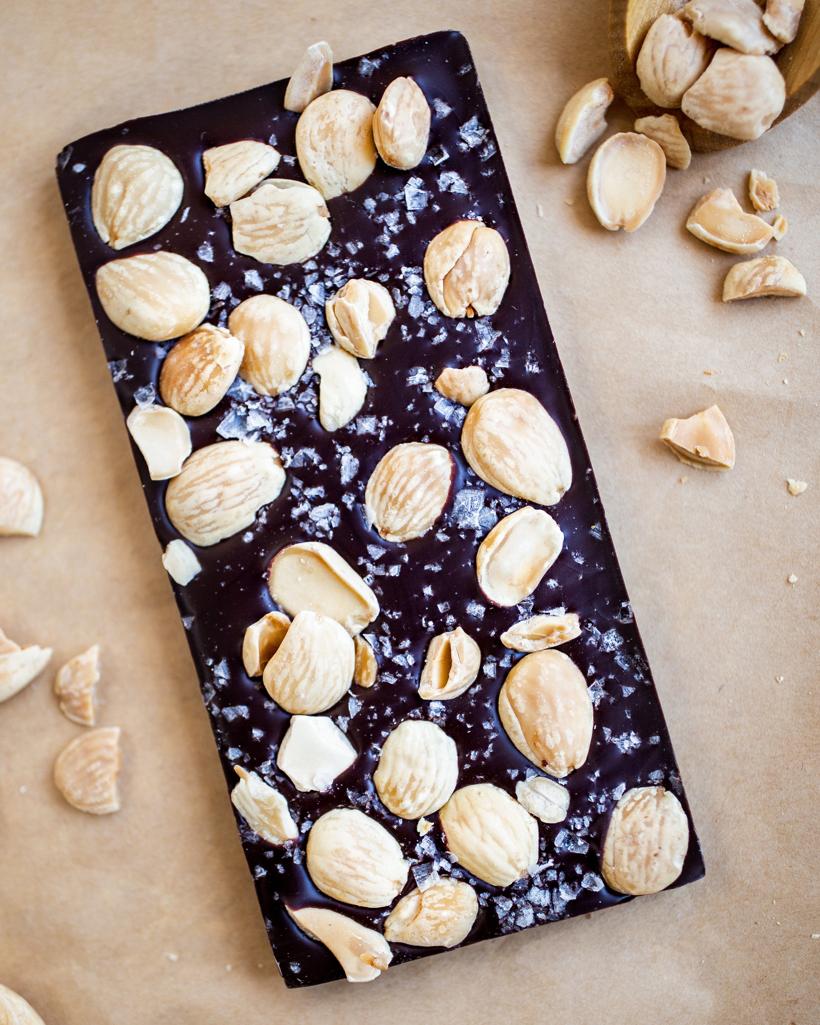 Marcona Almond Chocolate Bar | Wildwood Chocolate. Award Winning