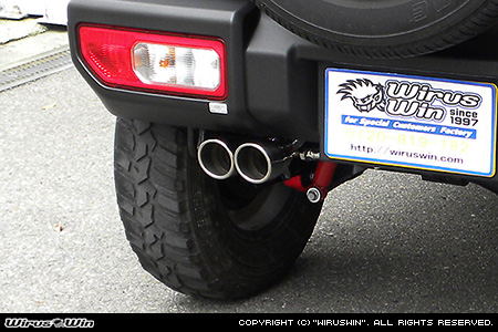 WirusWin】【JB64】ジムニー用左出しツインマフラー