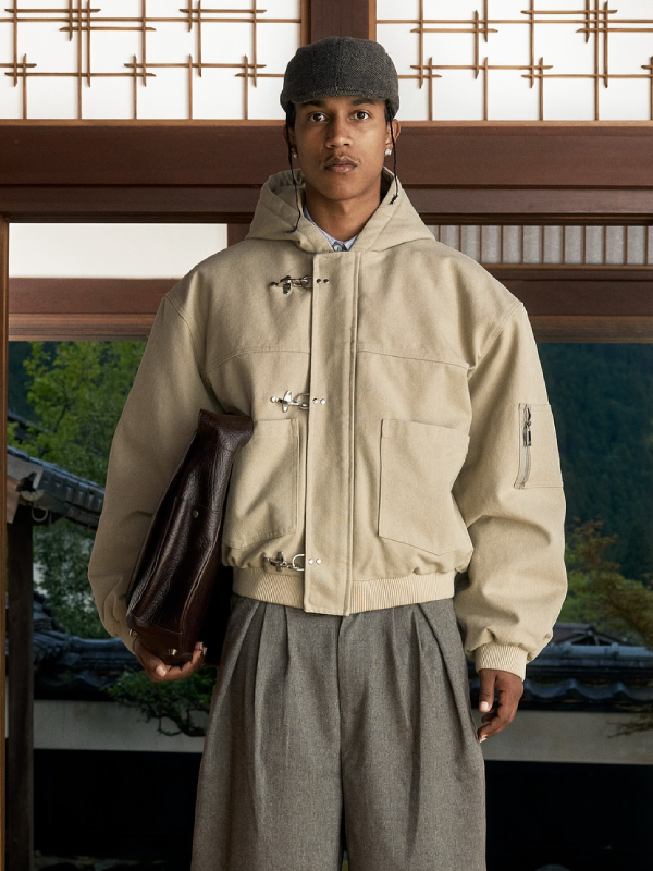 Shinzo Shige 15oz Canvas Clasp Bomber Jacket | Shinzo Jacket