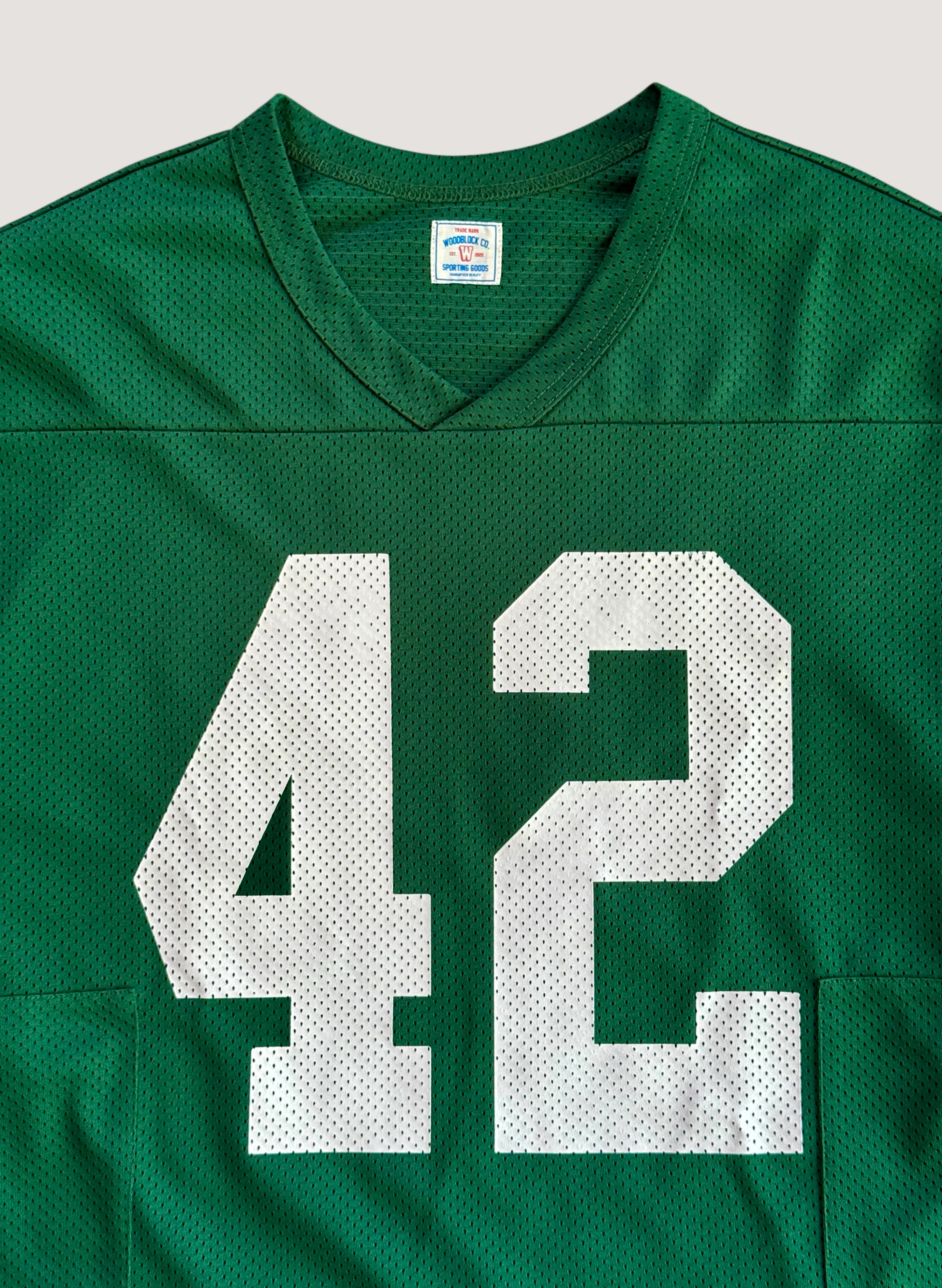 WOODBLOCK 42 MESH FOOTBALL LS SHIRT GREEN/WHITE (WB-25SS-004)